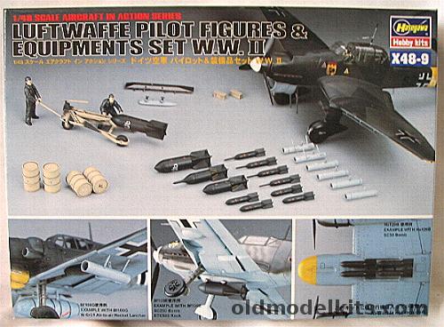 Hasegawa 1/48 Luftwaffe Pilots Figures and Equipment Set WWII, X489 plastic model kit